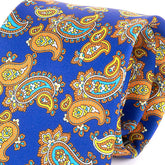 Blue & Orange Frederick Bold Paisley IMS Motif Tie